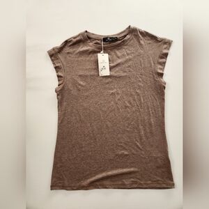 NWT Women's Brown Cap Sleeve Top Size Small